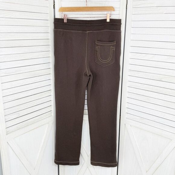 True Religion Big T Straight Leg Sweatpants Brown Medium - Picture 3 of 14